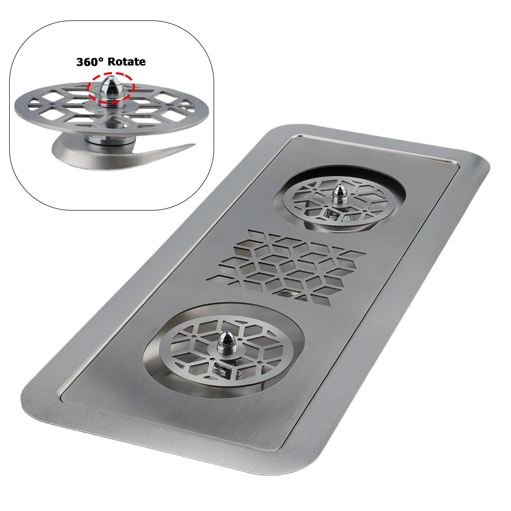 304 Stainless steel Kitchen Sink with Glass Rinser 360 Degrees Rotating Double Sprinkler Kitchen Cup Washer