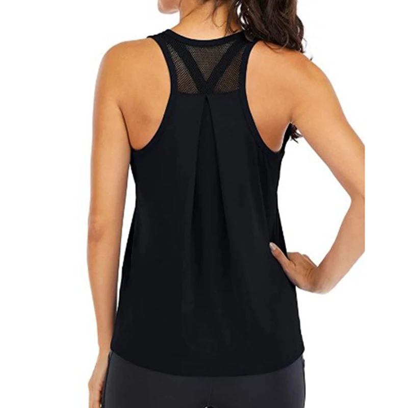 
Women Workout Vest Loose Fit Racerback Tank Tops Mesh Backless Vest Running Tank Tops 