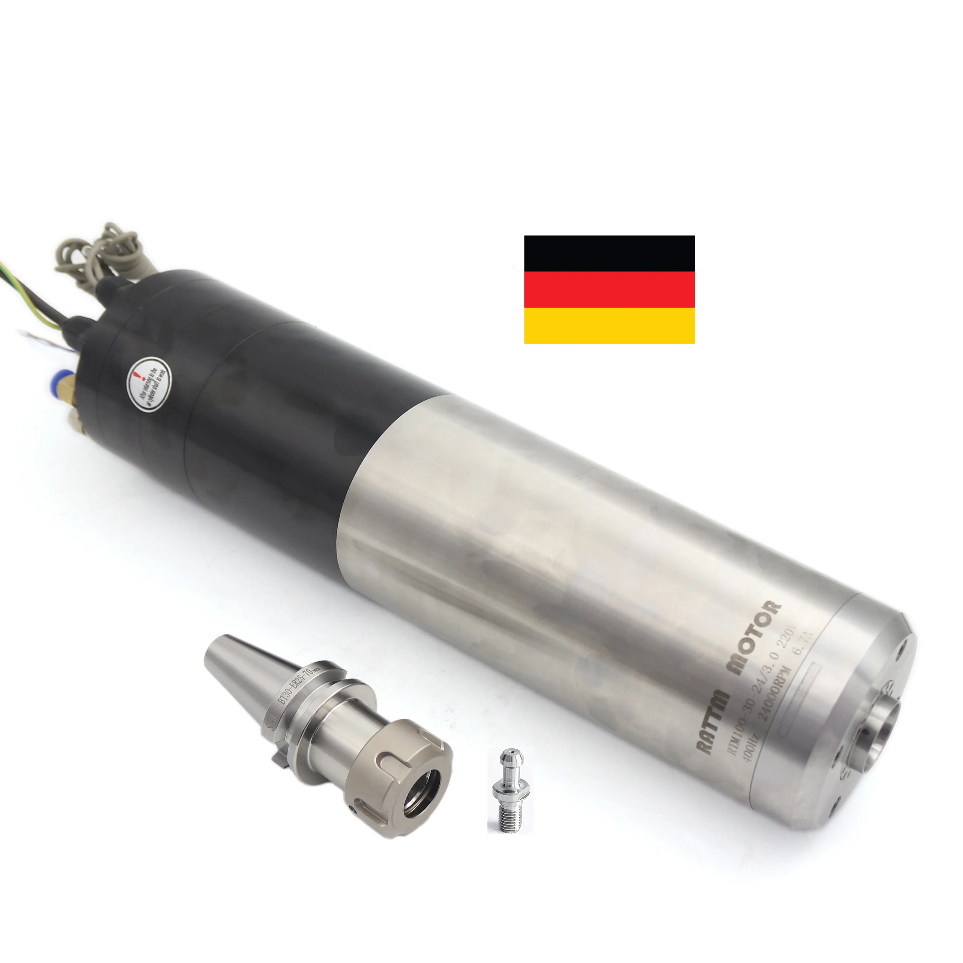 
[EU] 3KW BT30 ATC Water Cooled Spindle Motor Automatic Tool Changer Milling Spindle 220V 24000rpm 100mm for CNC Router Machine 