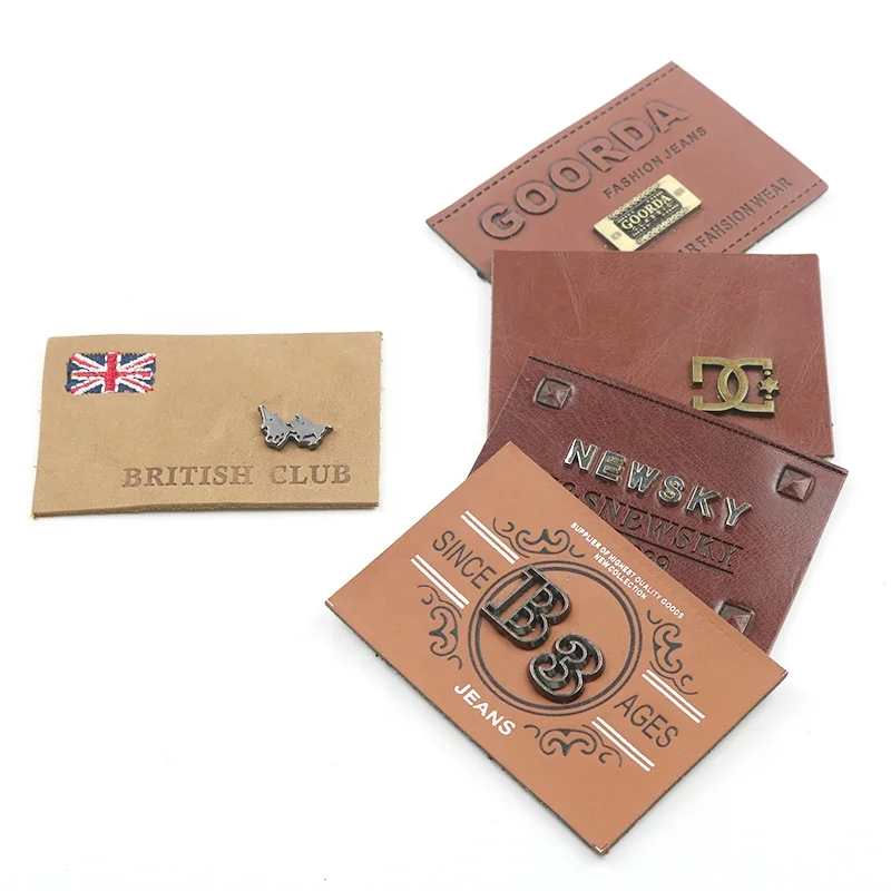 Хорошая цена, пользовательские тисненые джинсы, этикетка из ПУ