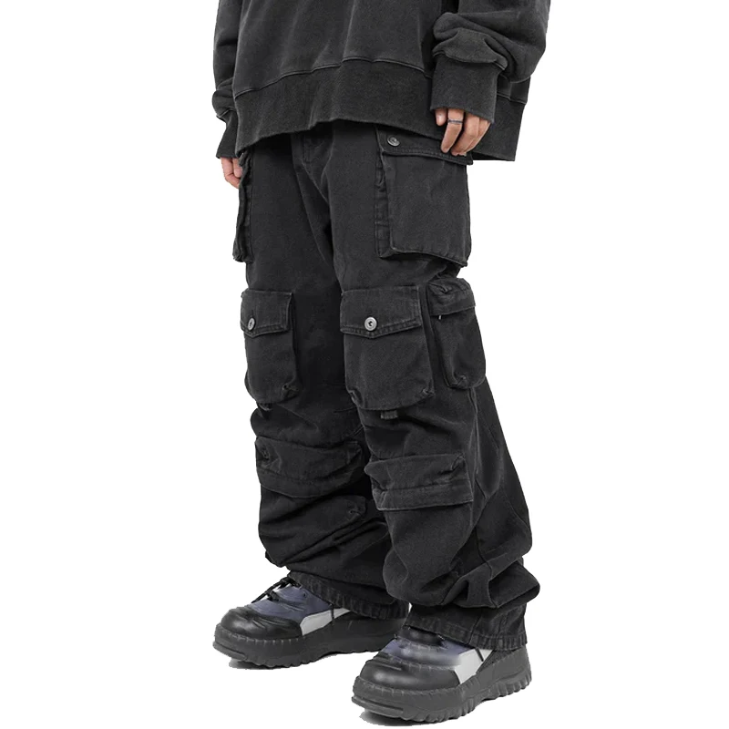 Custom Baggy Cargo Pants Men 100% Cotton Twill Fabric Heavy Duty Cargo Pants Men