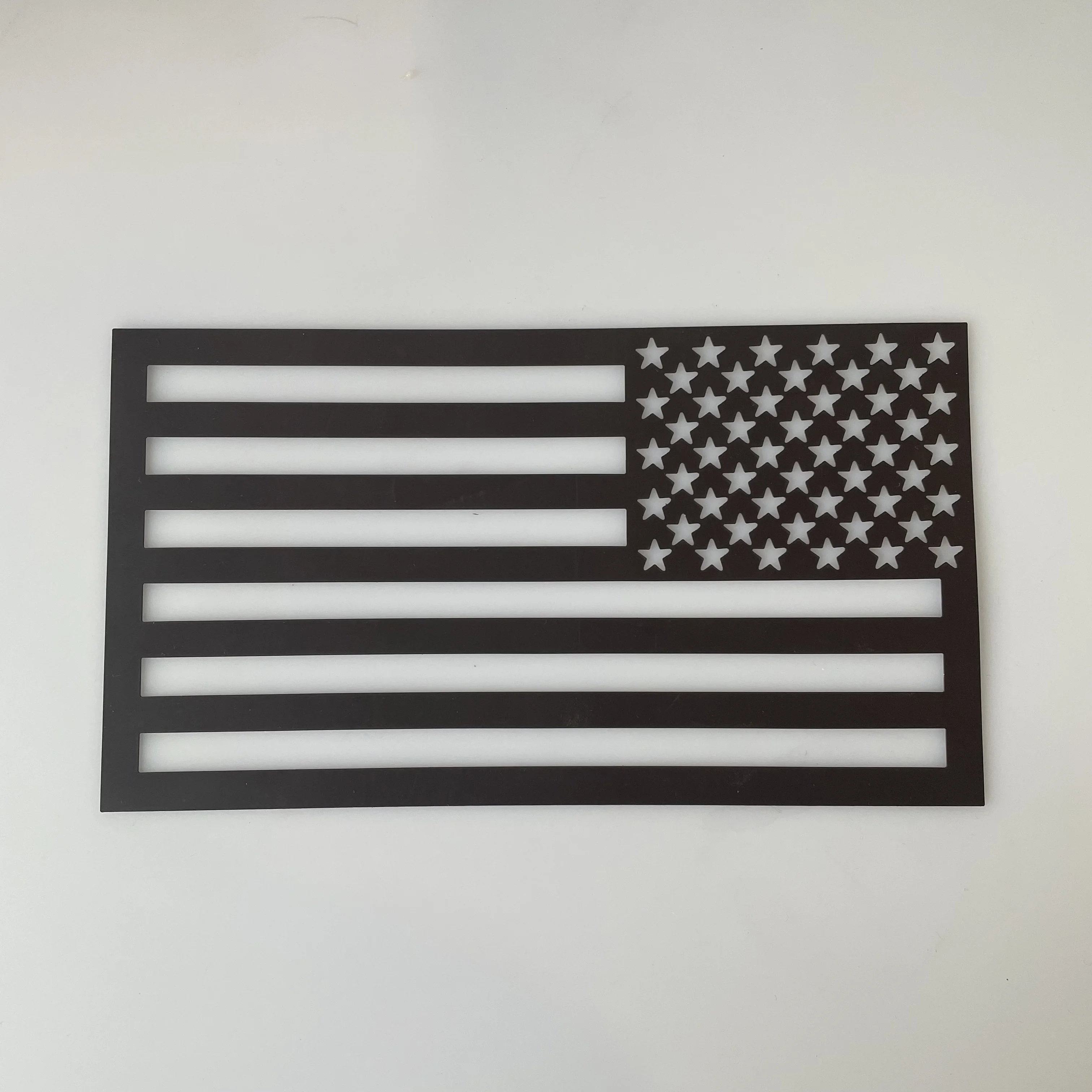 American Flag Car Magnet Decal Cut Out in Black Color