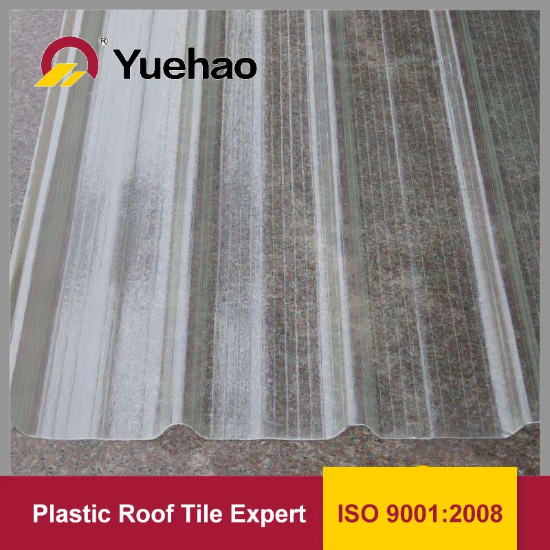 clear FRP translucent virgin pvc plastic roof tile raw building material transparent roof tile