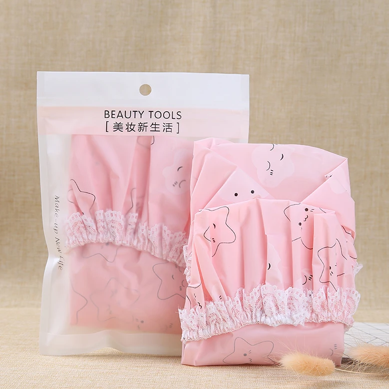 Lameila, оптовая продажа, Товары для ванной, водонепроницаемая Женская душевая шапочка, пластиковая шапочка для купания C0816