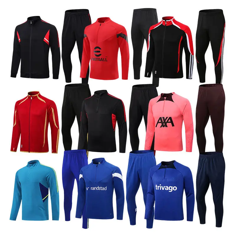 Wholesale sale Thai Quality Soccer Jersey Set Custom Soccer Tracksuits Comfortable Man Team Soccer Tracksuit Team Shirt