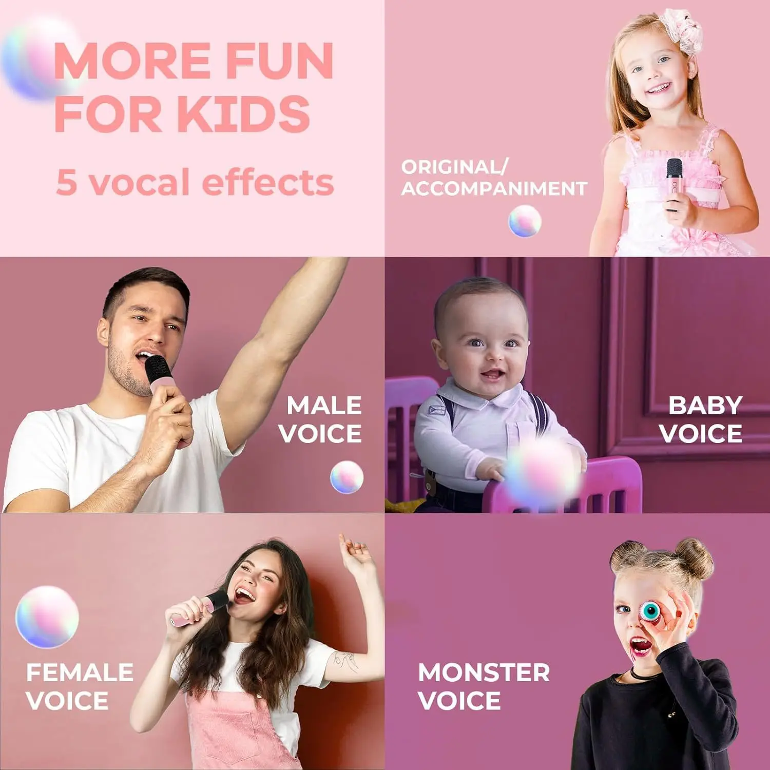 Mini Karaoke Machine  Speaker With 2 Wireless Microphones Rgb Led Lights Portable Karaoke System Speaker For Parties