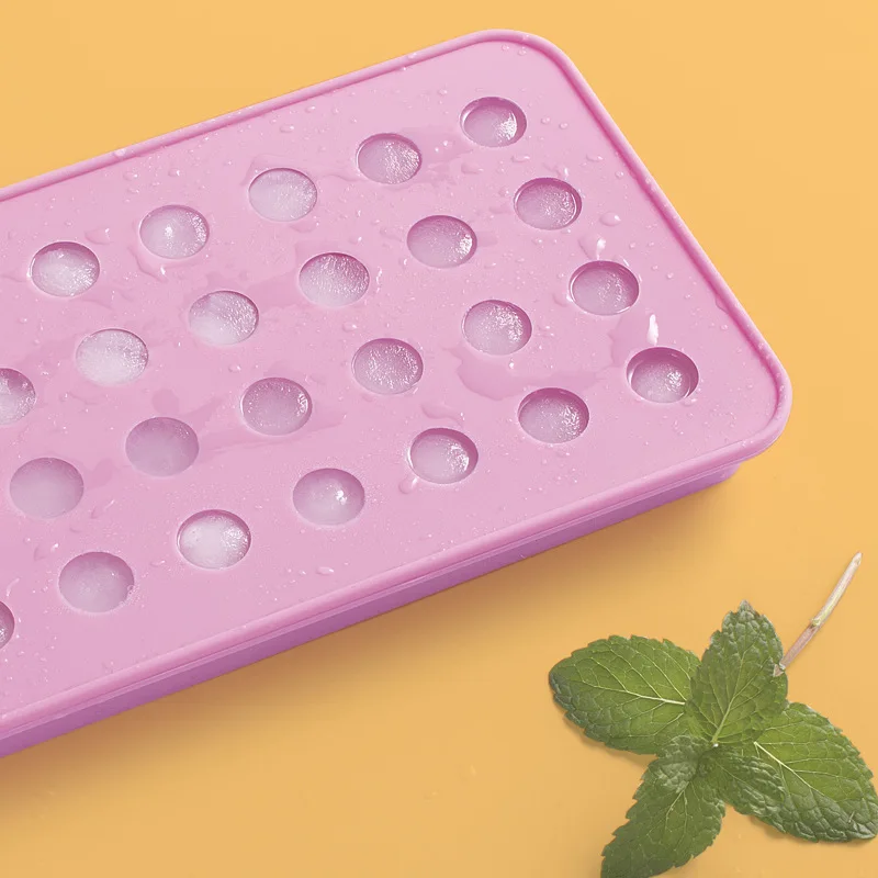 New DIY 32 cavity 3D Round Shaped  Food Grade silicone round Ice cube Trays mold for Whiskey