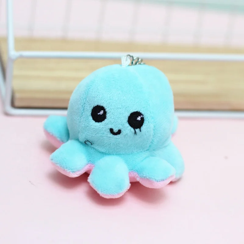 2024 Hot Selling Cute Flip Octopus Plush Doll Face Changing Octopus Key chain Pendant Backpack Hanger