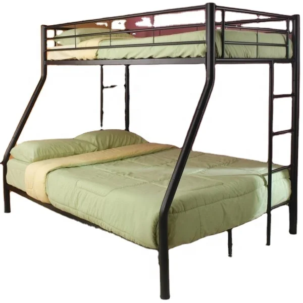 Wholesale Above the bed  below the table three layer school students bed metal  bunk  bed frame for one two three