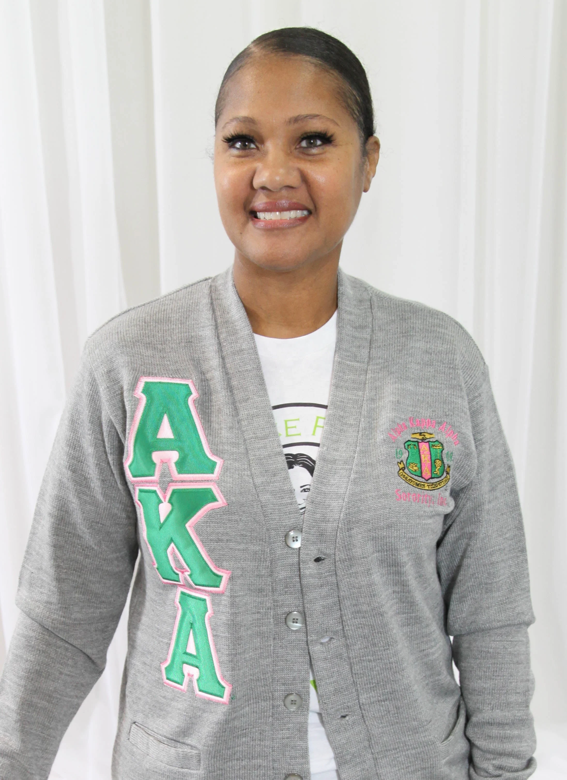 Custom Alpha KA Stitched Shield Kelly Green Pink Women Sweater Cotton Knitted Varsity Sorority Cardigans USA Oversized Sizes