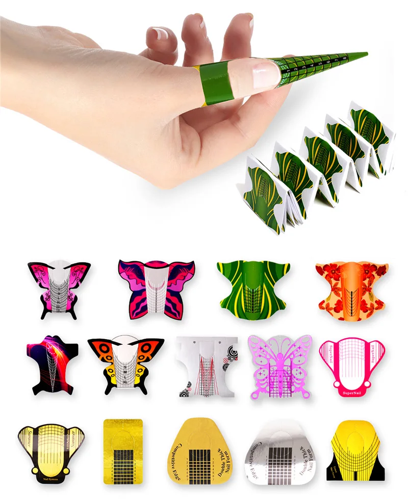Hot sale Wholesale Extension Form For Nails Extend 100pcs/Roll Custom Forms Oem Paper Tray  Press On Arts Tool for nail