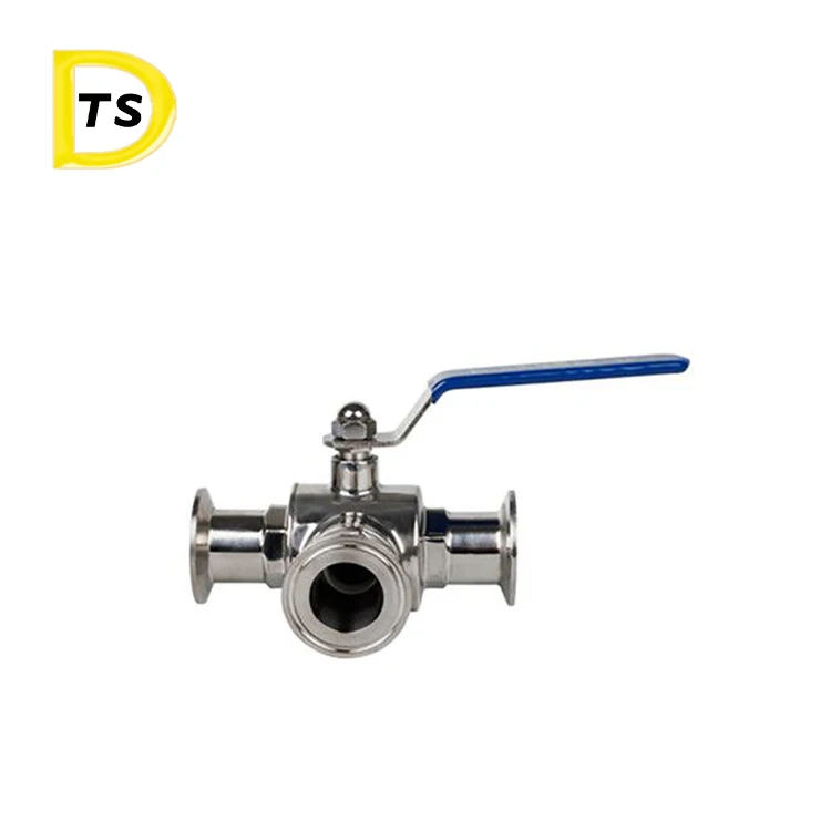 stainless steel food grade triclamp tri clamp sanitary 3way three 3 way ball valve sanitary 3pc ball valve