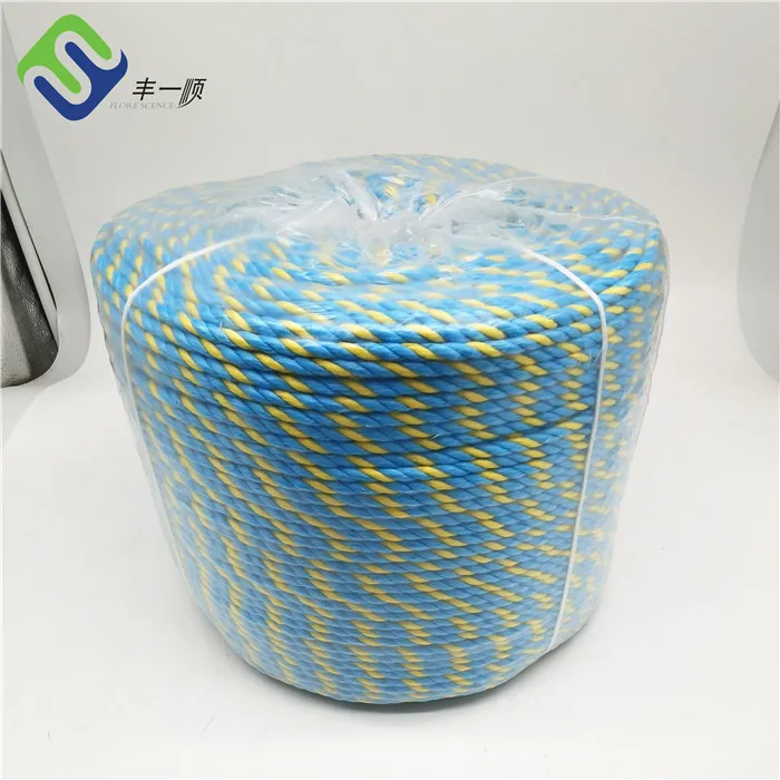 6mm Polypropylene PP Twisted Rope Cable Filler Plastic Split Film Yarn Blue Wooden Reel Telstra Rope