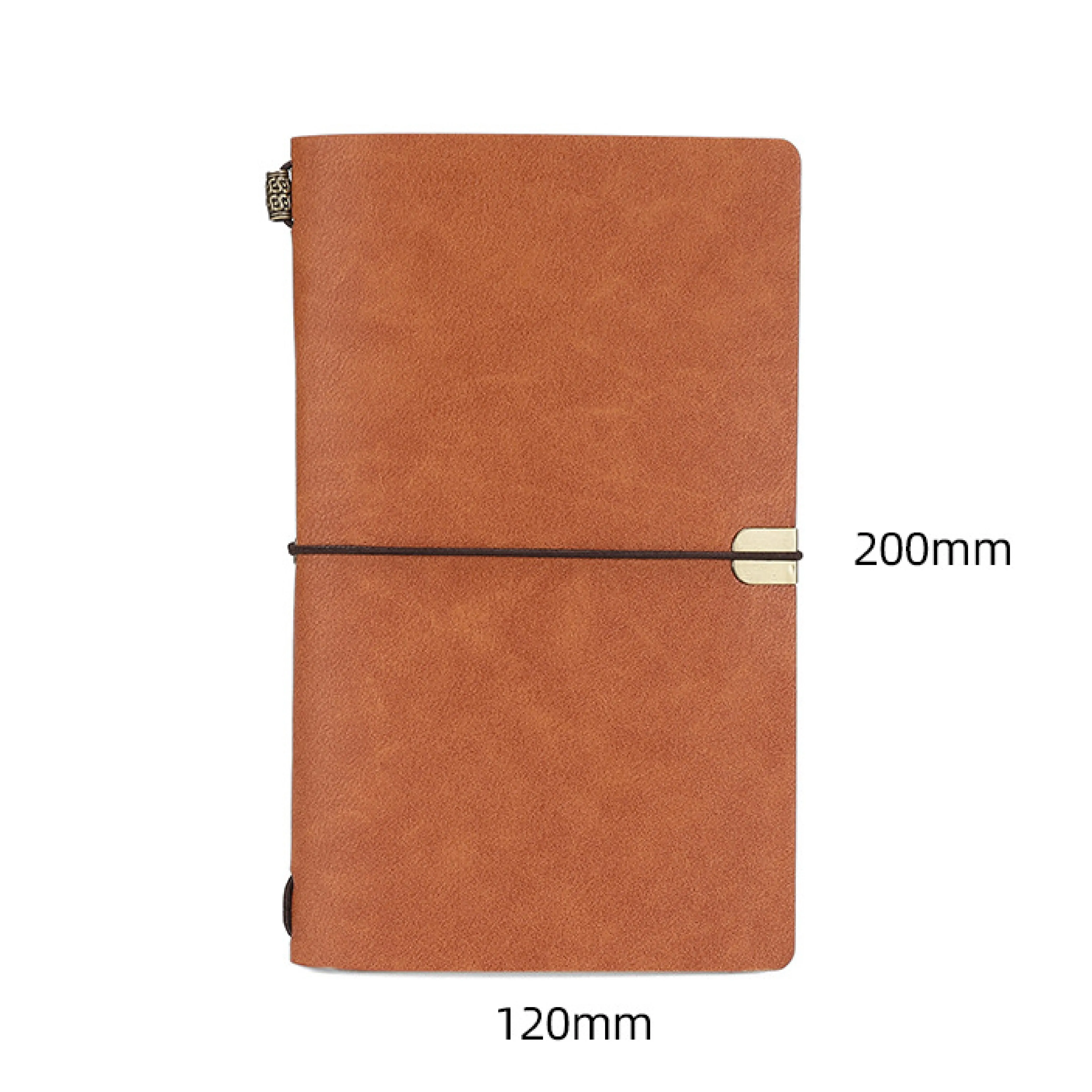 school supplies A6 recycle note book custom printed sketchbook soft PU leather diary with pocket card holder traveler journal