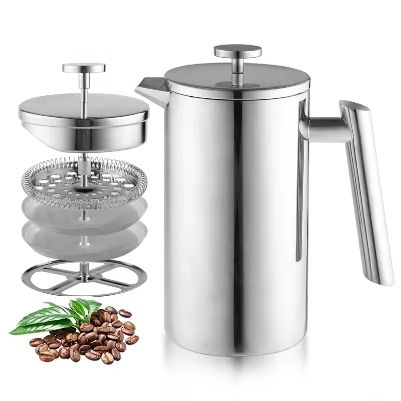 Prensa Francesa French Press Suppliers Stainless Steel Thermos Mini French Press Coffee Plunger