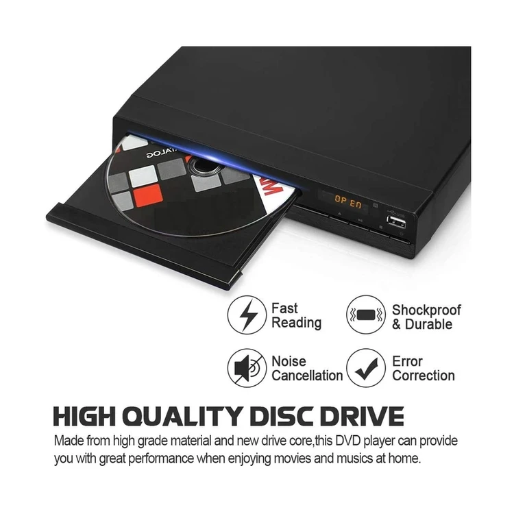 Wholesale Price New Style Full Plastic Case Material Black Home Dvd Vcd Cd Player