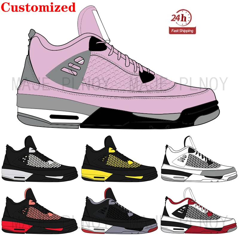 In Stock 2024 Newest High OG Quality 4 Retro Orchid Basketball Shoes Sneakers