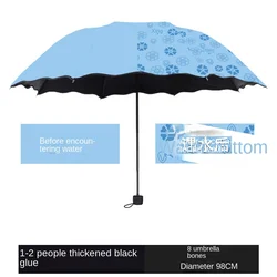 flowering manual rain and rain umbrella oversized folding umbrella Yiwu spot three fold umbrellas hat for the rain