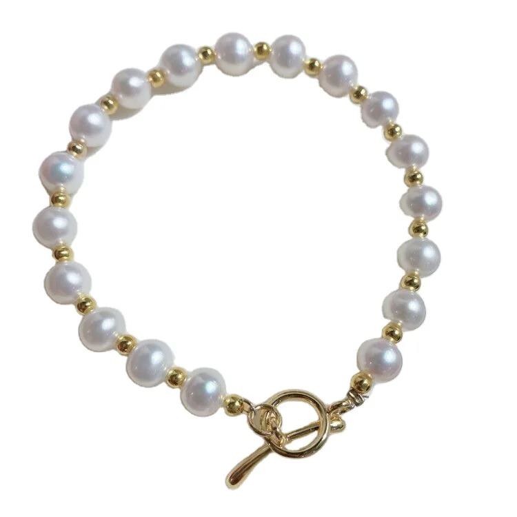 
2020 Romantic Design Ladies Cultured Pearl Bracelet With OT Clasp Handmade DIY Bracelet 