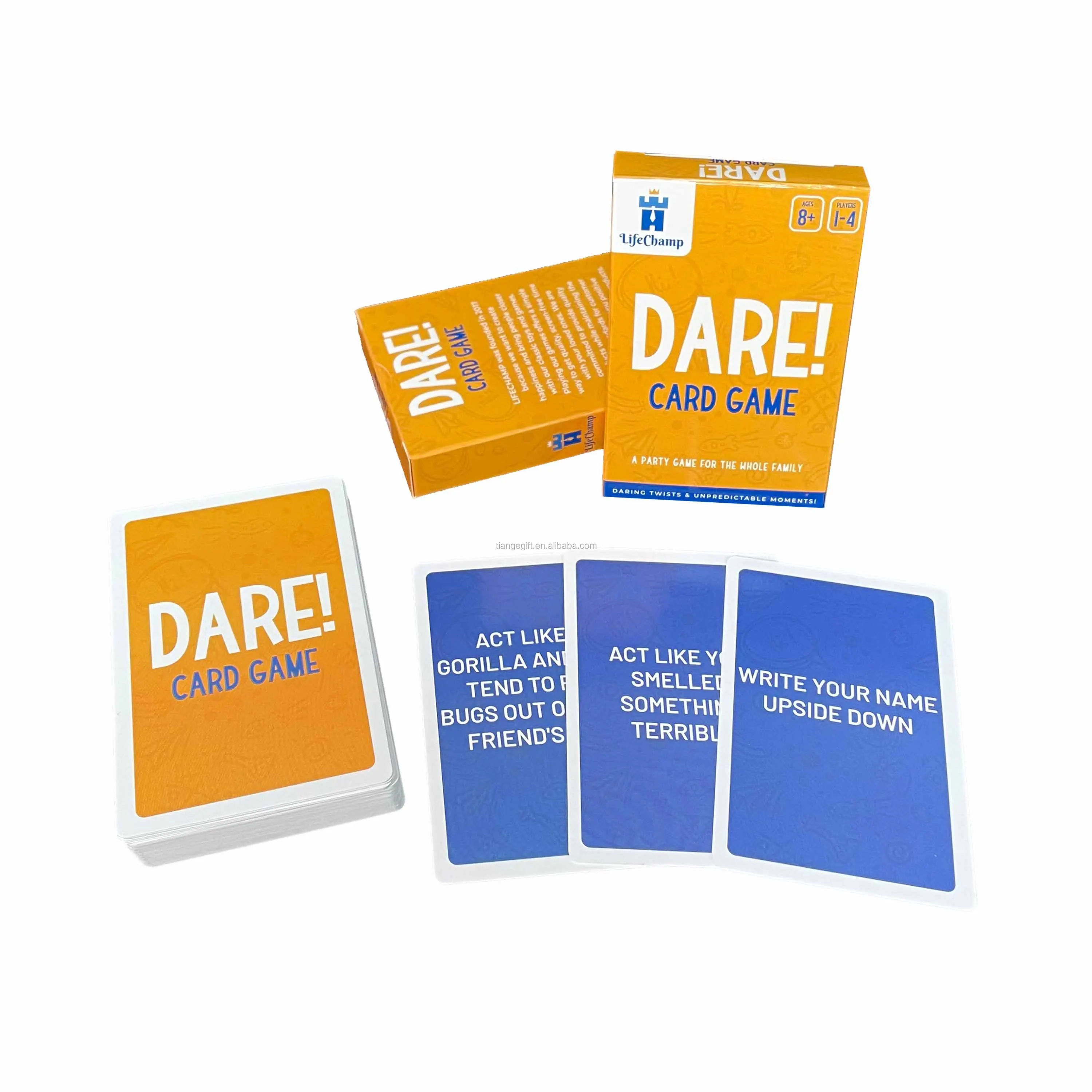 
custom orange party dare card games for family  (1600172290520)