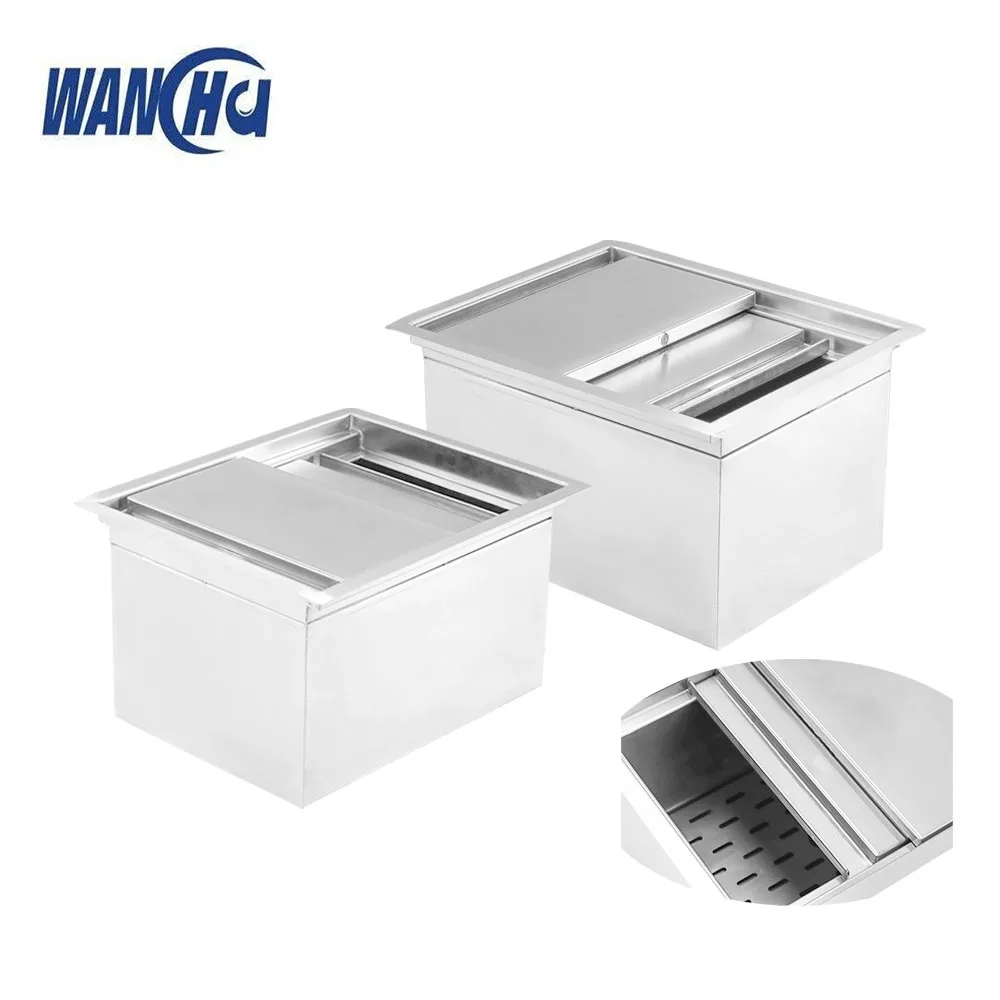 Coffee Shop Kitchen Equipment Ice Tank Embedded Stainless Steel Insulated Ice Storage Tank Ice Bucker