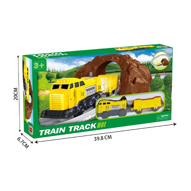 Electric Railway Toy Track Set Kids Plastic Race Train Set Tracks Rail Fast Speed Train Slot Toys