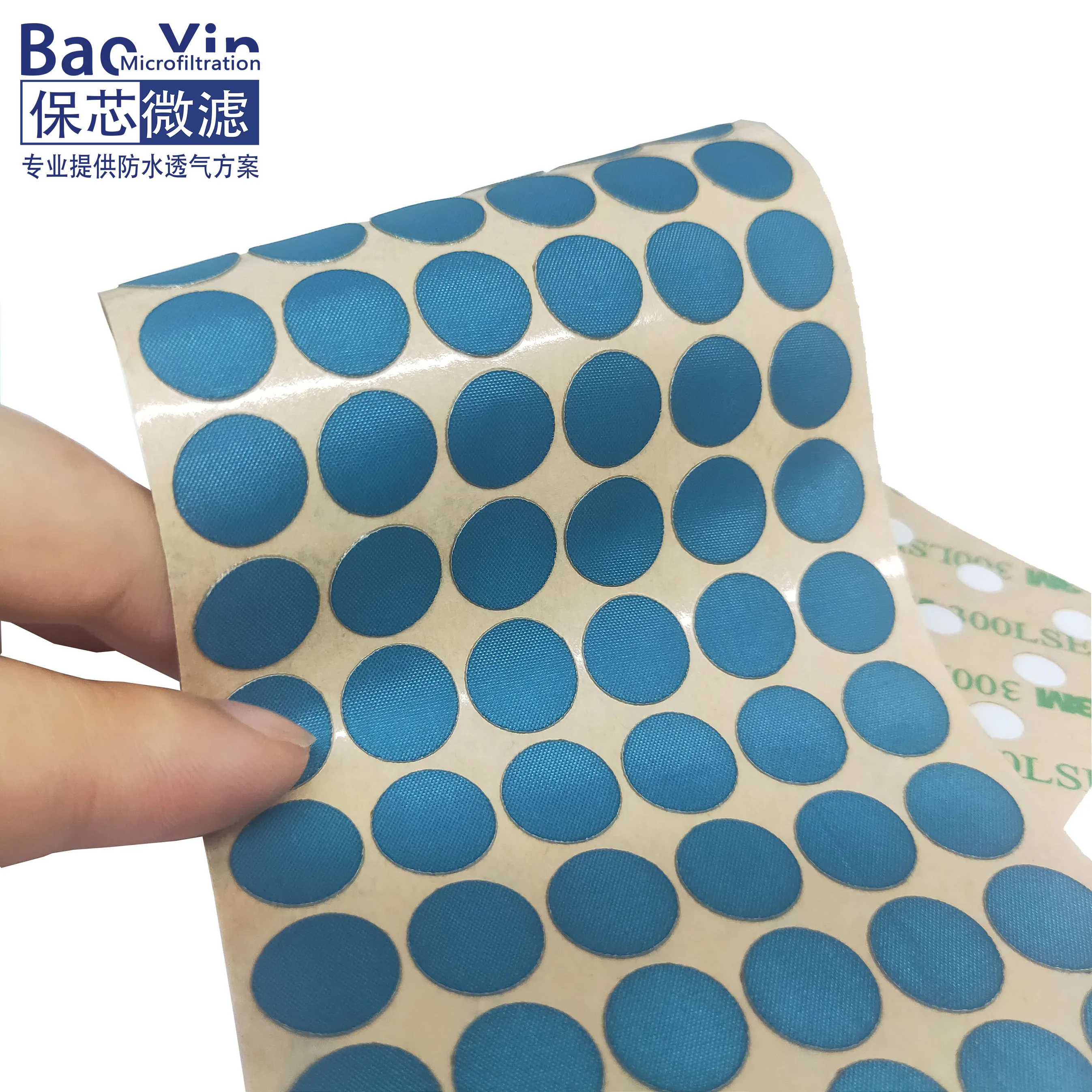 New Blue Color Breathable hydrophobic IP68 ePTFE Automotive Lighting Vent Membrane
