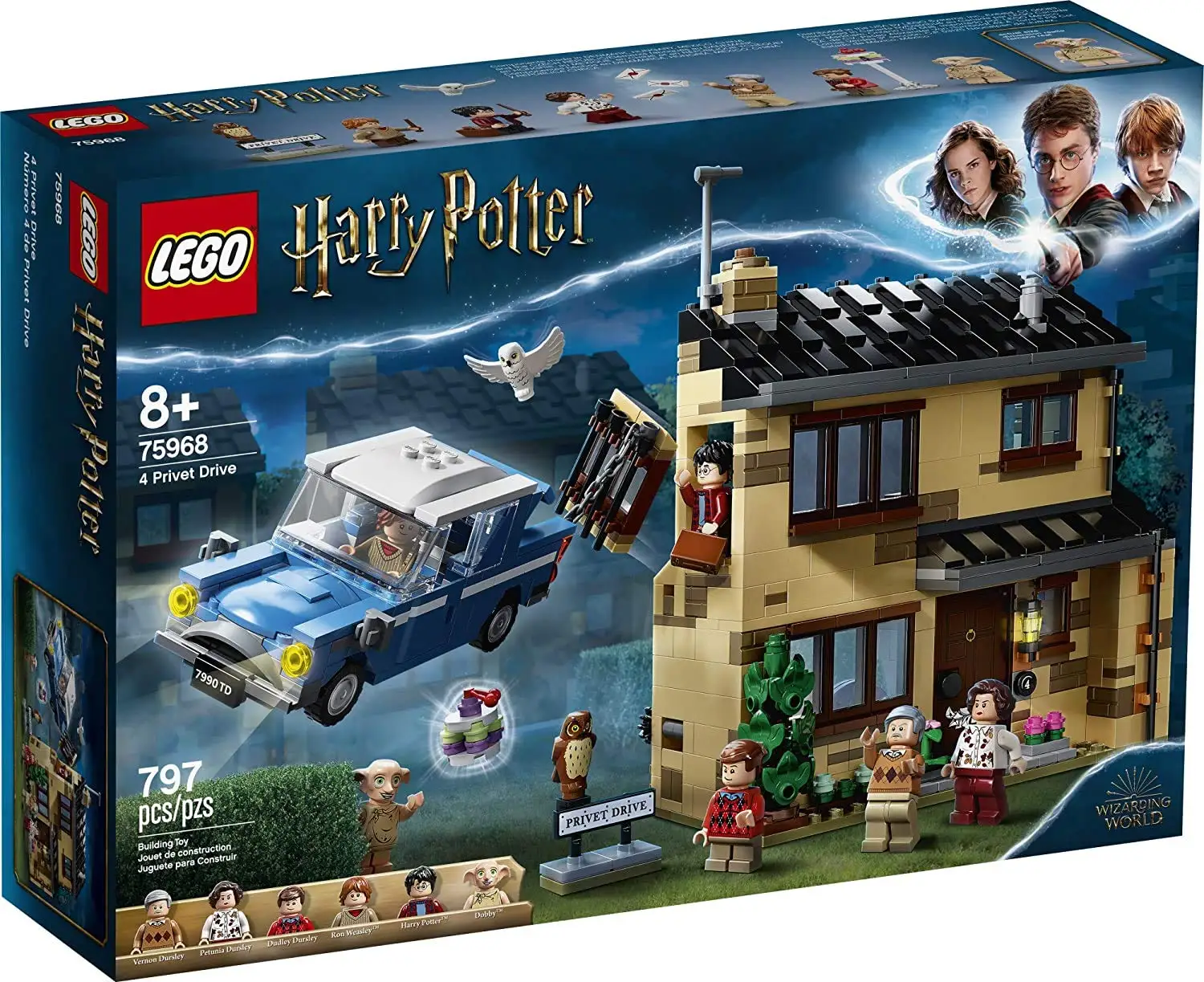 LEGOS Harry Castle Toy, Wizarding World Gifts for Kids with Harry Toys Potter, Ron Weasley, Dursley Family, and Dobby Minifigure
