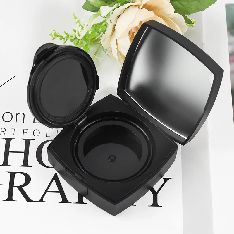 Custom air cushion bb cream case foundation loose powder jar blush concealer containers with powder puff with makeup mirror
