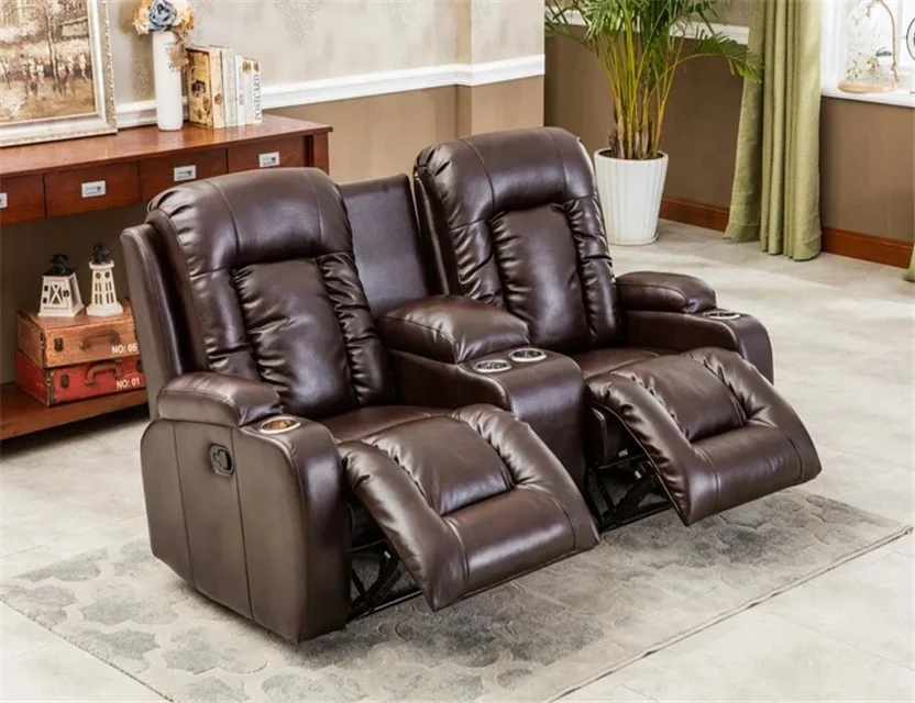 Comfortable American Style Home Theater Recliner , VIP High Quality Leather Electric Cinema Recliner Sofa