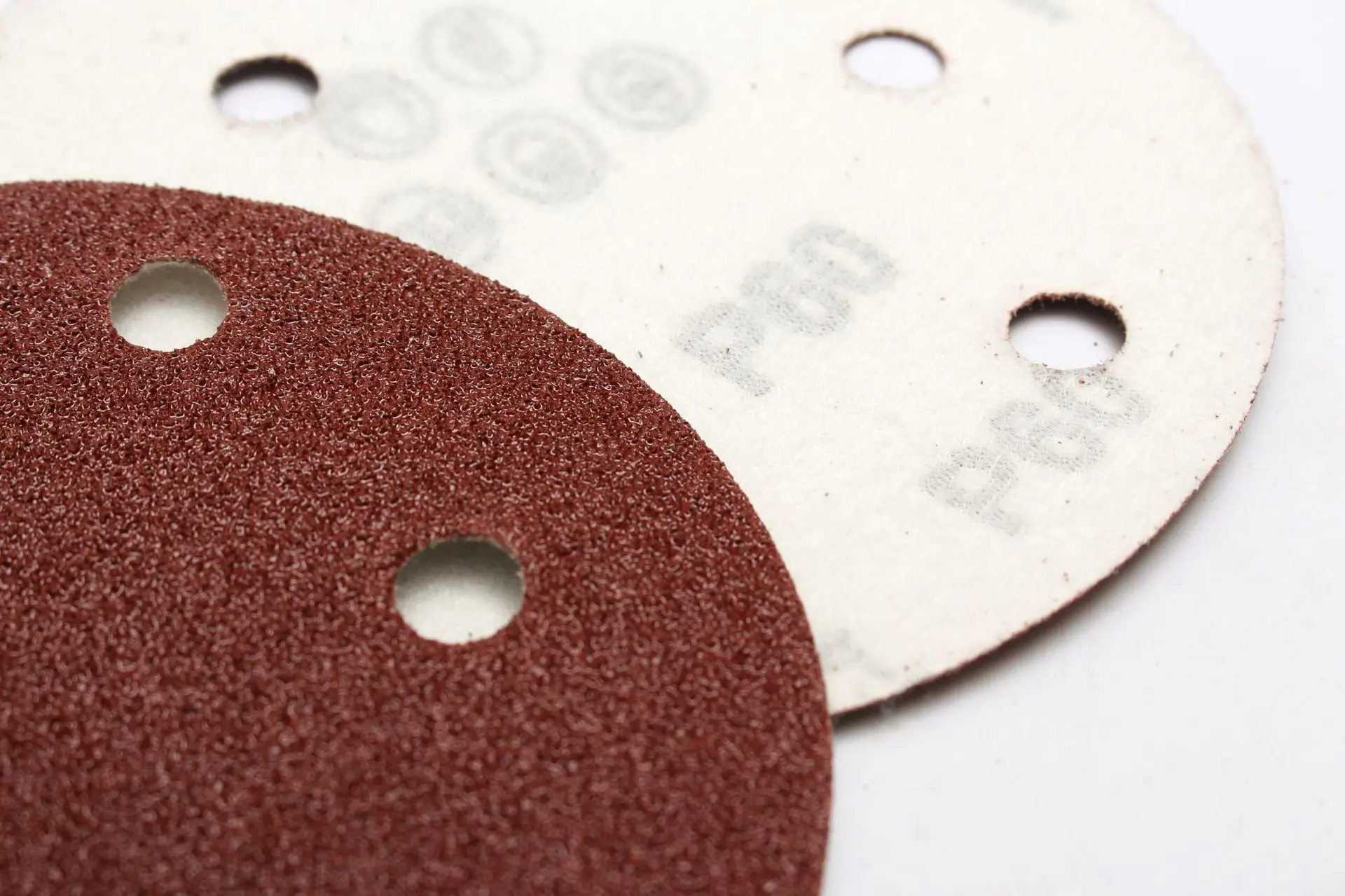 125mm brown red round abrasive sandpaper for car polishing with 5 holes sanding paper