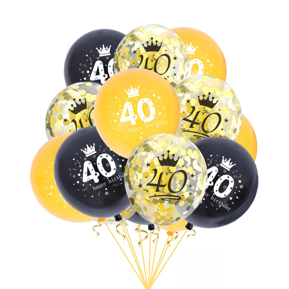 Hot Sale 18 21 30 40 50 60 Years Old Birthday Crown Latex Balloon Supplies Wholesale Happy Birthday Party Decorations