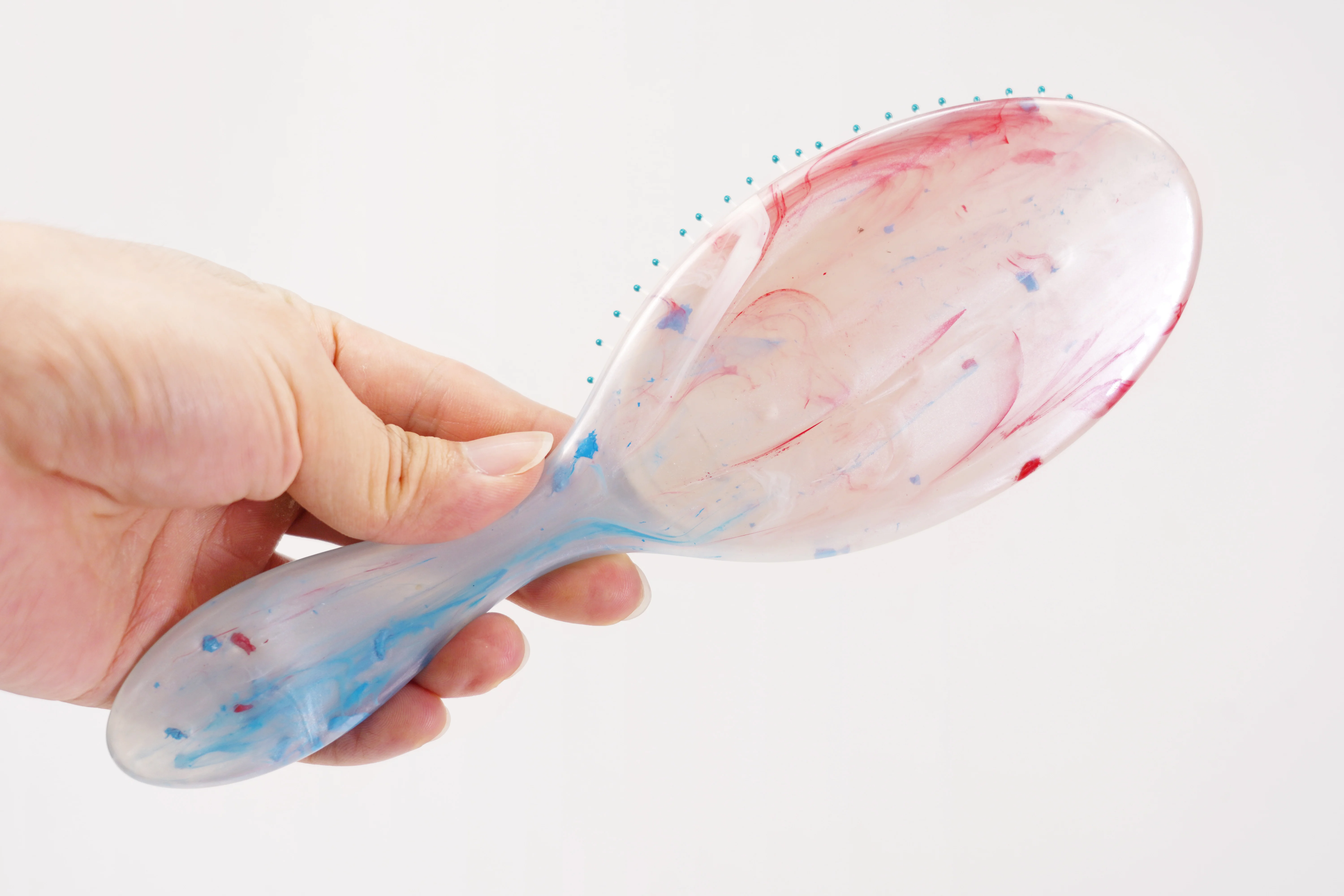 Hair Massage Comb Nylon Bristles Hairbrush Paddle Oval Hairbrushes for Women New Process Sulfur Cloud Powder