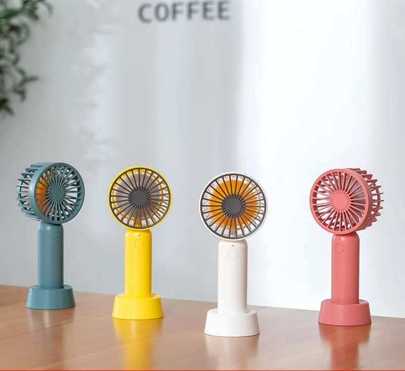 Lightweight Base Portable Fan 3-Wind Speed Handheld USB Rechargeable Mini Fan