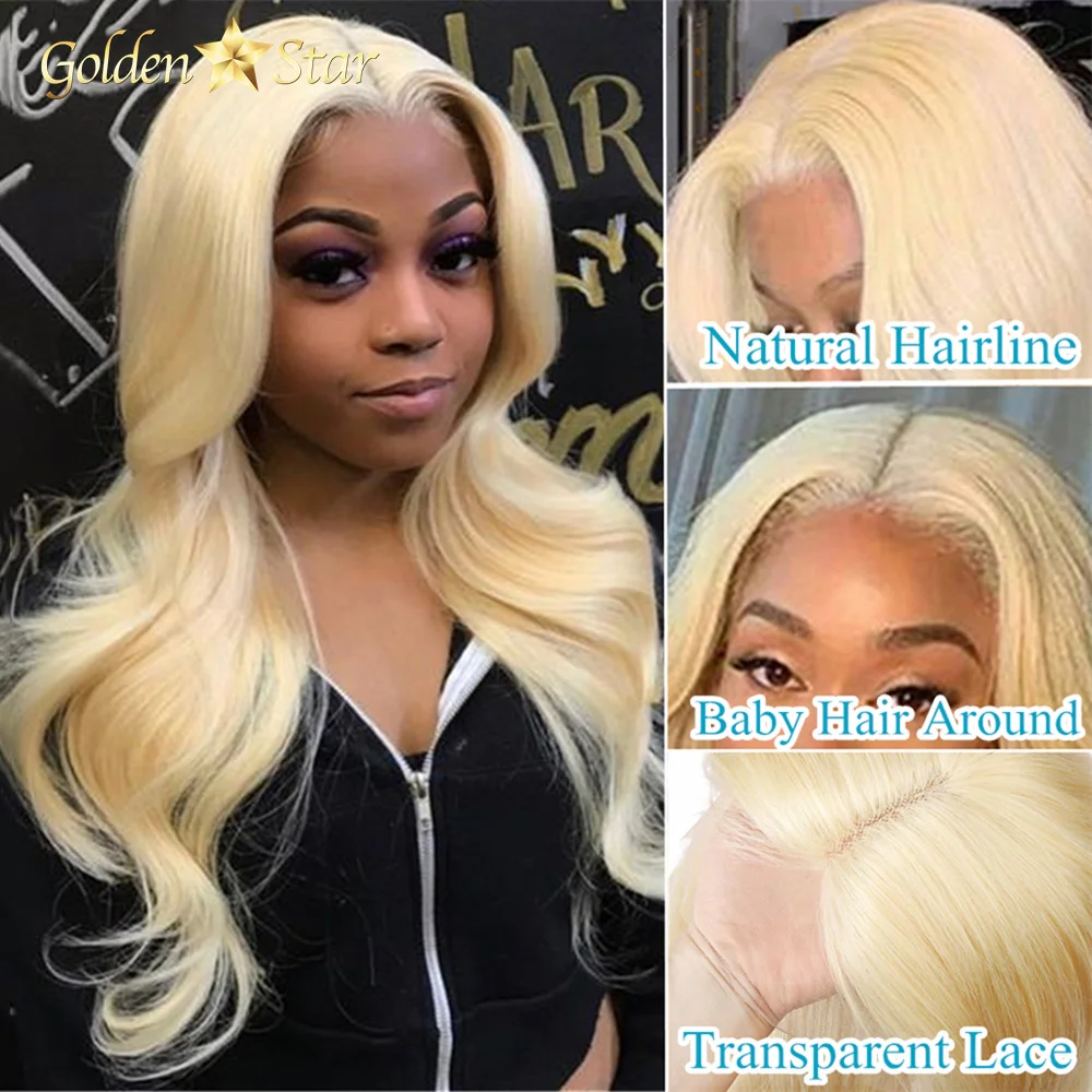 GD 100% Raw Human Hair Lace Front Blonde Wigs,Brazilian Human 613 Lace Front Wigs,Wholesale Cuticle Aligned Blonde Hair Wigs