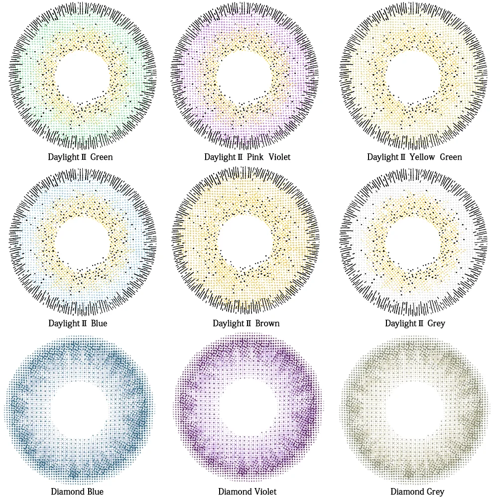 TX brand three tone wholesale contact lenses 14.0/14.2/14.5mm entes de contacto de color