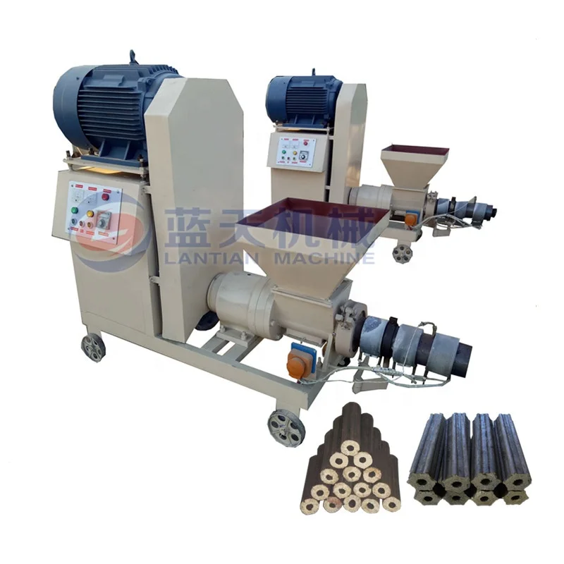 22kw 50mm diameter extruder hexagonal wood sawdust charcoal equipment pini kay briquette machine