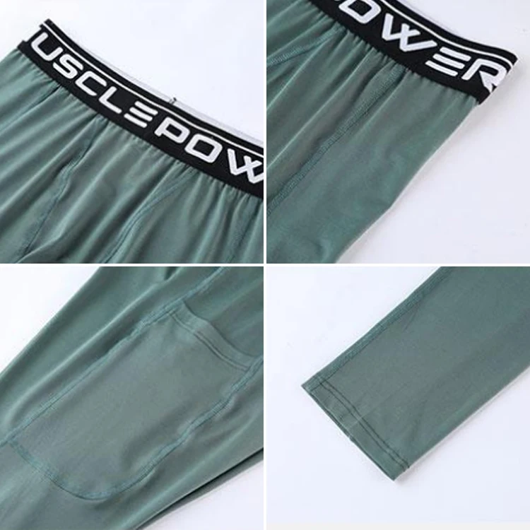 Mens Compression Pants Workout Running Fire Resistance Custom Running Pant Leggings Men Gym Under Base Layer Pants