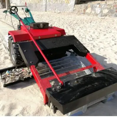 hot sale walk behind beach sand cleaner for removing wood from beach sand