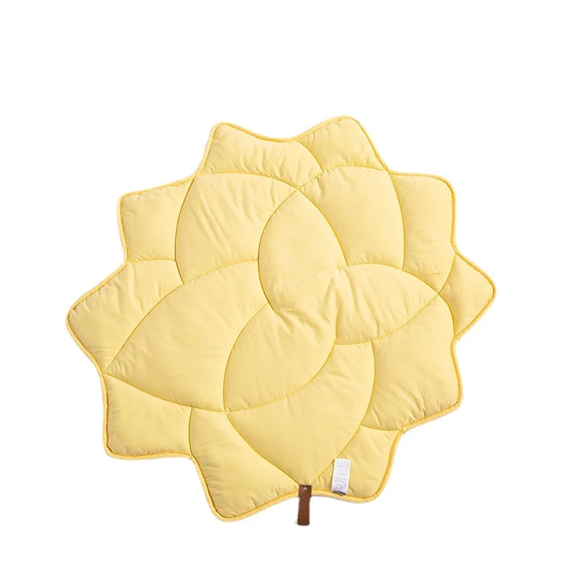 Baby Soft Crawling Playmat Reversible Folding Floor Cotton Mat Leaf Shapes Floor Playpen Mat for Girls and Boys