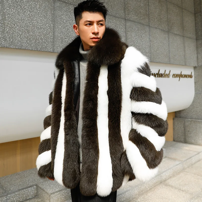 Зимняя шуба из лисьего меха роскошная теплая натурального