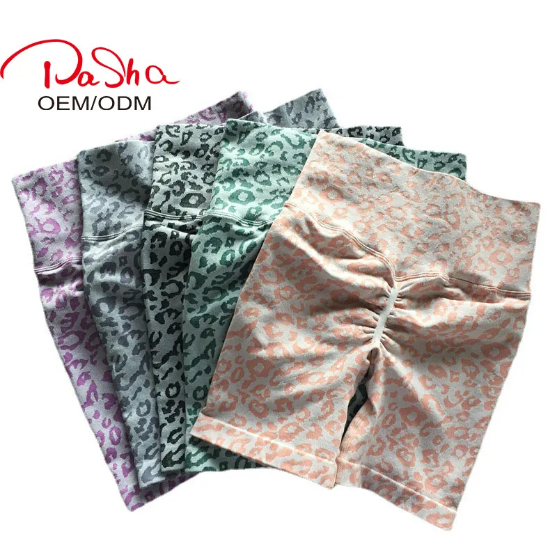 Pashasunshine Женская юбка с высокой талией леопардовый бесшовный спортивный Спортивный тренировочный srunch эффектом подтяжки ягодиц велосипед для йоги бега