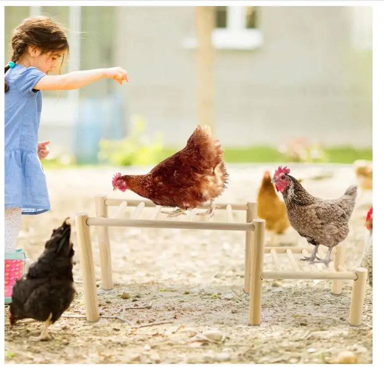 custom Chicken Perch Chicken Roosting Ladder Coop Roosting Bar Jungle Gym Chicken Toys for Hen Poultry