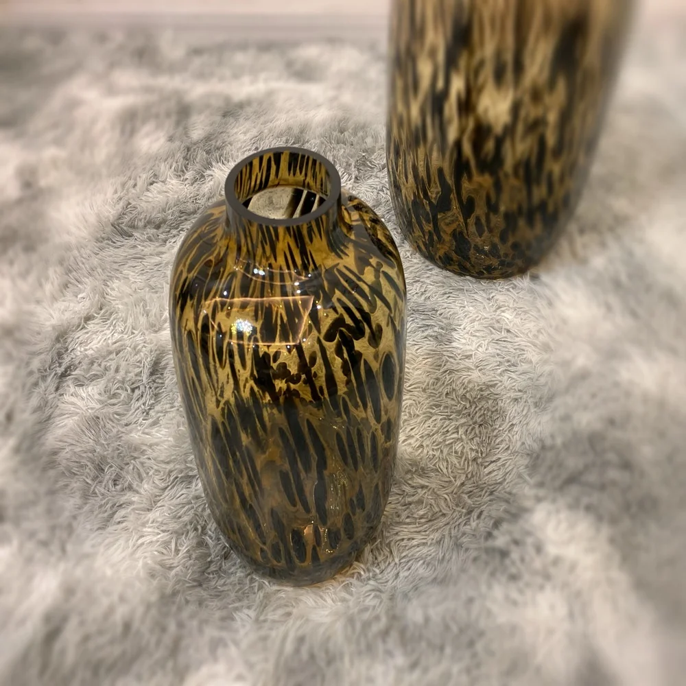 cheetah spotted glass vase vaas gold