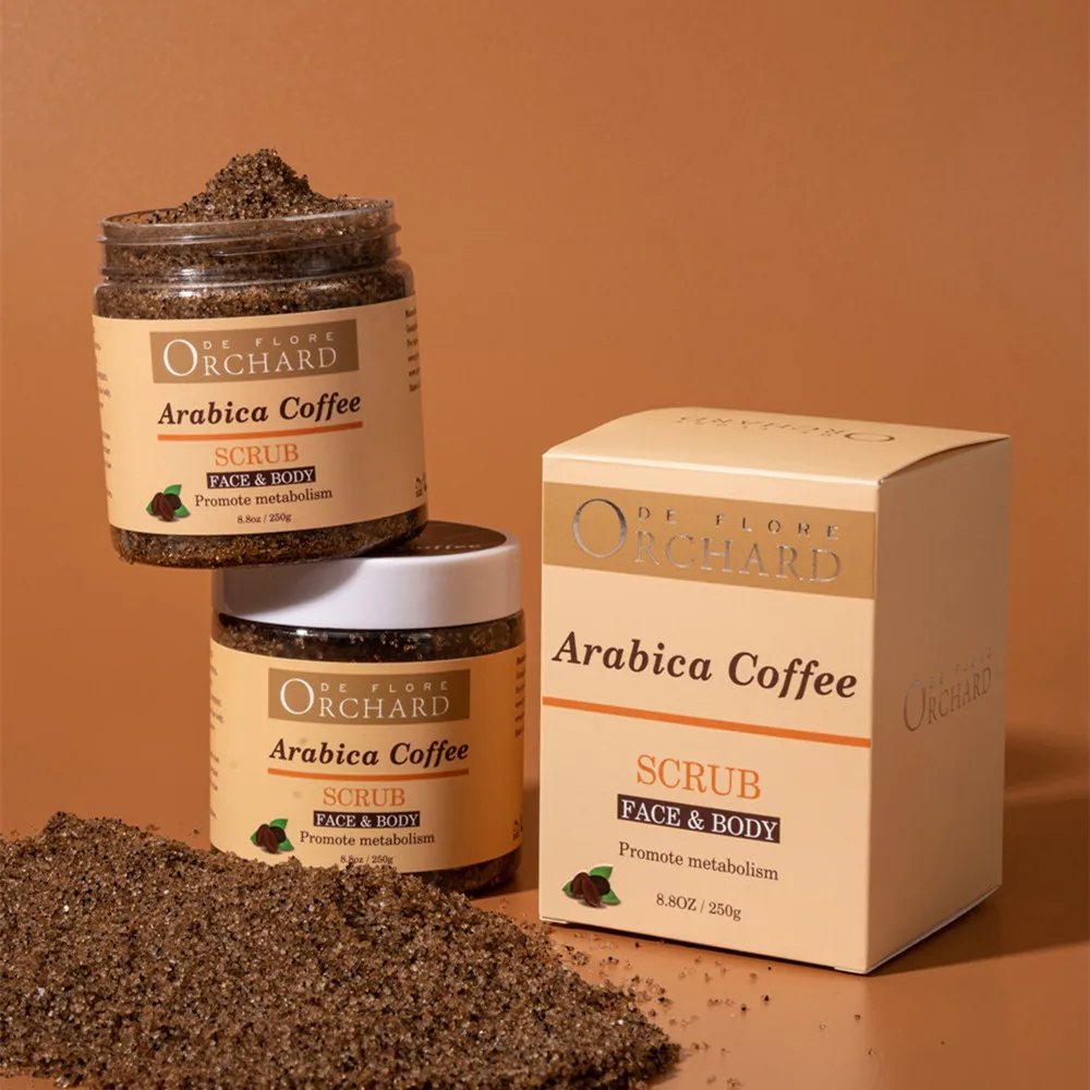 Сахарный скраб для ухода за кожей, частная марка, скраб для тела, органический натуральный Отшелушивающий отбеливающий скраб для тела arabica coffee, оптовая продажа