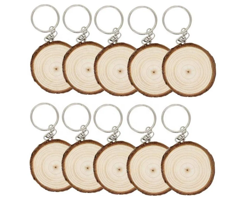 Premium Quality Eco-friendly Customized Logo Wood Keychain