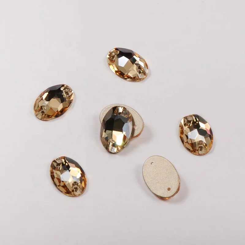YANRUO 3210 All Sizes Golden Shadow  Flat Back Glass Stones Sew On Rhinestones For Money Bag