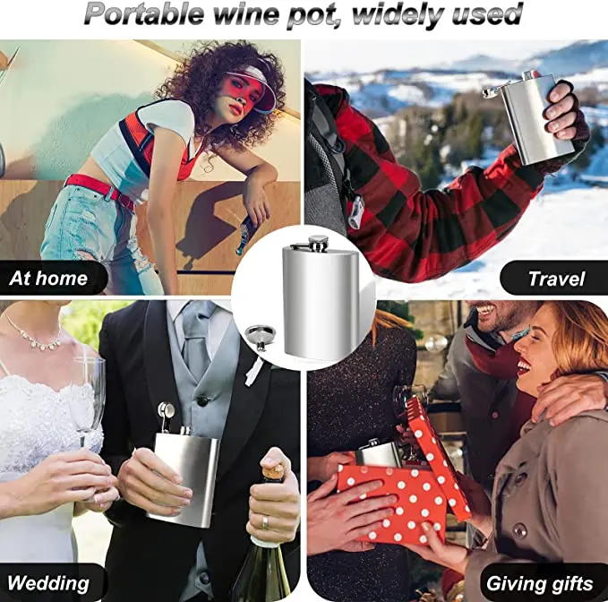 18 Oz Stainless Steel Hip Flask Portable Pocket Outdoor Liquor Alcohol Bottle Male Whisky Wine Pot Vodka Bottle