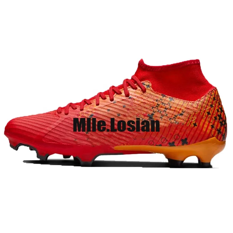 Factory Men high top soccer shoes,breathable comfortable football boots,professional training soccer cleats