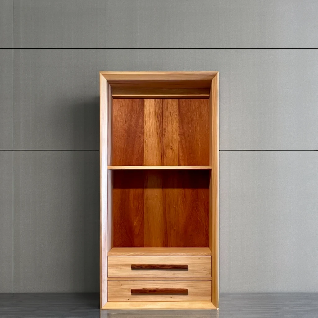 Modern Minimalist Teak Wood Bookcase and Showcase Solid Wooden Furniture for Home Living Room or School/Hotel Use
